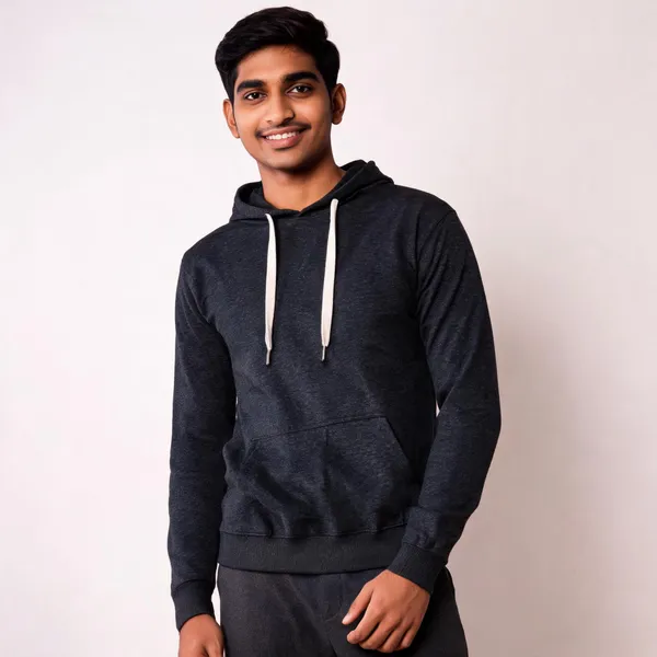 Charcoal_Melange_Recycled_Cotton_Hoodie_For_Men