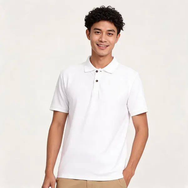 White_Recycled_Cotton_Regular_Fit_Polo_T-Shirt_For_Men