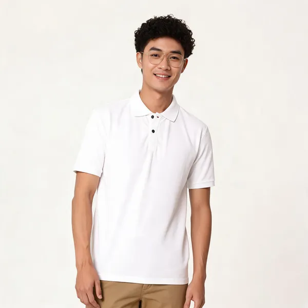 White_Recycled_Cotton_Regular_Fit_Polo_T-Shirt_For_Men