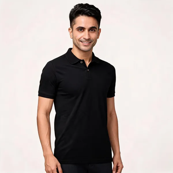 Black_Recycled_Cotton_Polo_T-Shirt_For_Men