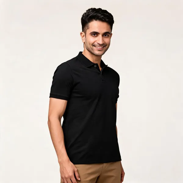 Black_Recycled_Cotton_Polo_T-Shirt_For_Men