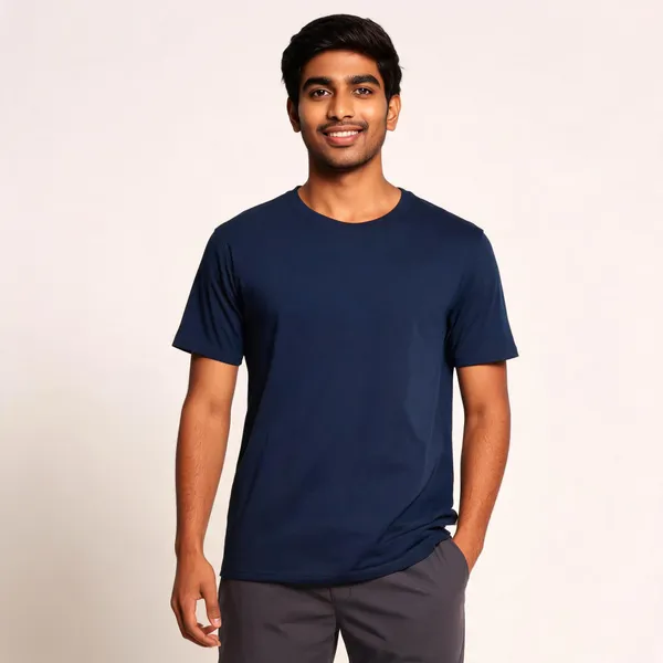 Navy_Polyester_T-Shirt_For_Men
