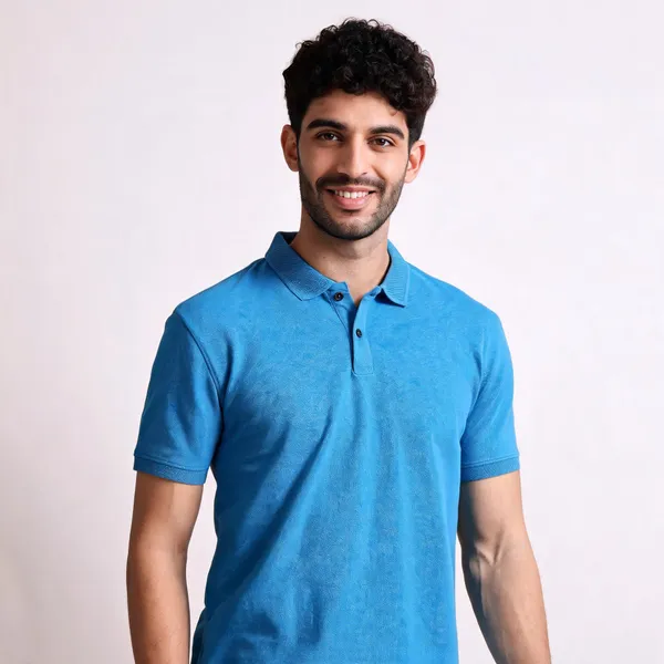 Aqua_Blue_Recycled_Cotton_Classic_Polo_T-Shirt_For_Men