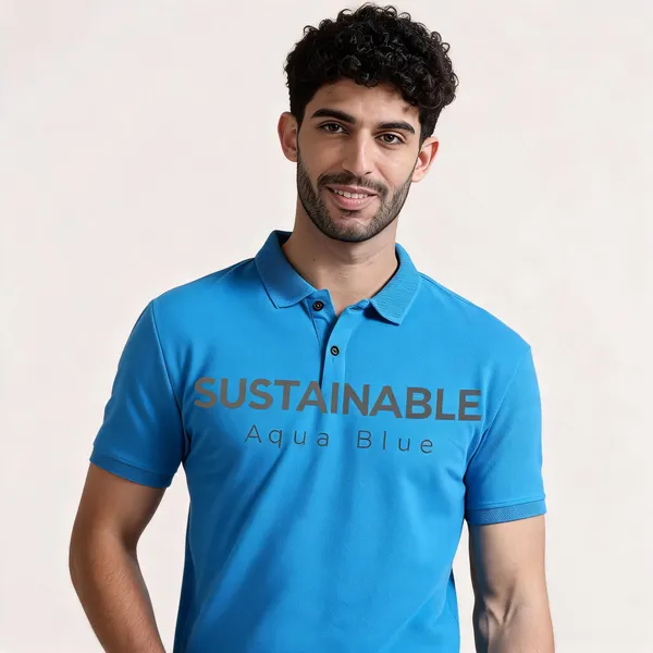Aqua_Blue_Recycled_Cotton_Classic_Polo_T-Shirt_For_Men
