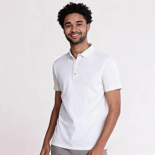 Ivory_White_Polyester__Polo_T-Shirt_For_Men