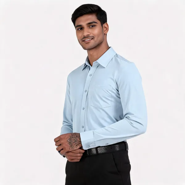 Sky_Blue_Wrinkle_Free_Polyester__Formal_Shirt_For_Men