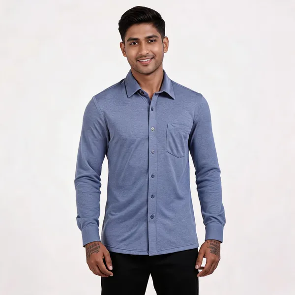 Blue_Denim_Wrinkle_Free_Polyester_Regular_Fit_Casual_Shirt_For_Men