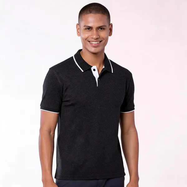 Charcoal_Melange_Recycled_Cotton_Polo_T-Shirt_For_Men