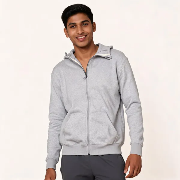 Heather_Grey_Recycled_Cotton_Quarter_Zip_Hoodie_For_Men