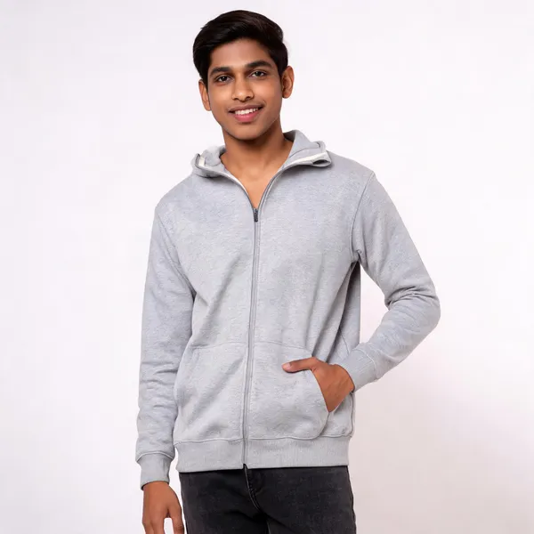 Heather_Grey_Recycled_Cotton_Quarter_Zip_Hoodie_For_Men