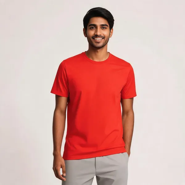 Red_Polyester_Regular_Fit_Crew_Neck_T-Shirt_For_Men