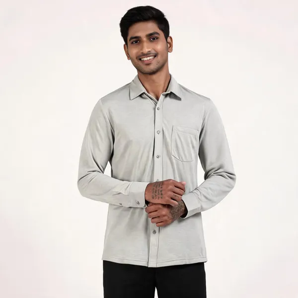 Grey_Wrinkle_Free_Polyester_Regular_Fit_Casual_Shirt_For_Men