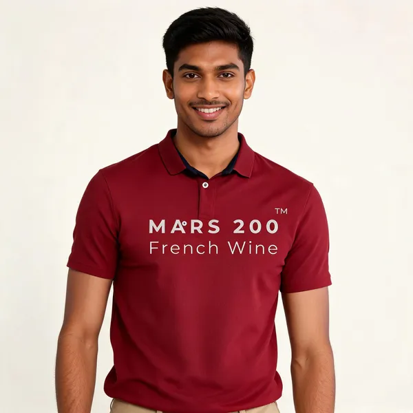 French_Wine_Polyester_Classic_Polo_T-Shirt_For_Men