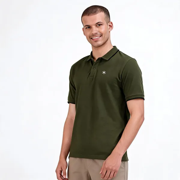 Olive_Green_Cotton_Regular_Fit_Polo_T-Shirt_For_Men