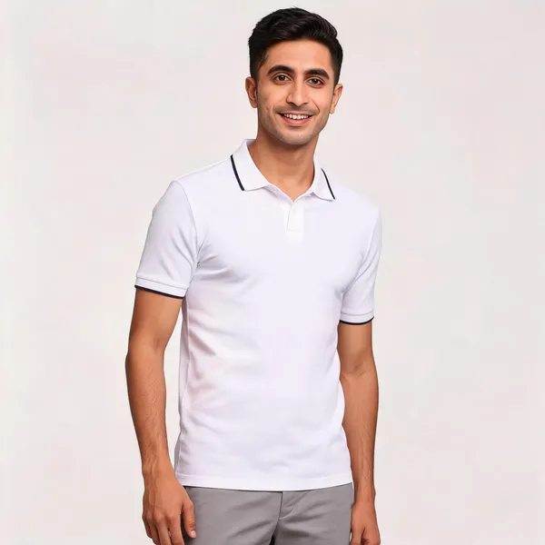 White_Recycled_Cotton_Classic_Polo_T-Shirt_For_Men