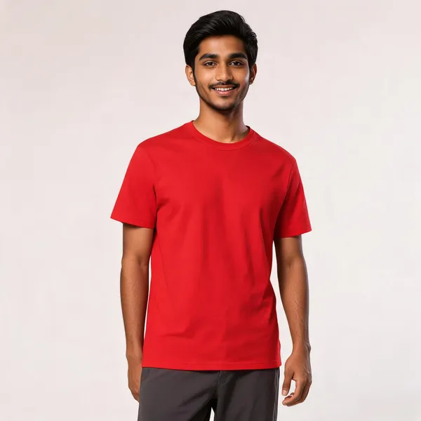 Red_Recycled_Cotton_Regular_Fit_Crew_Neck_T-Shirt_For_Men