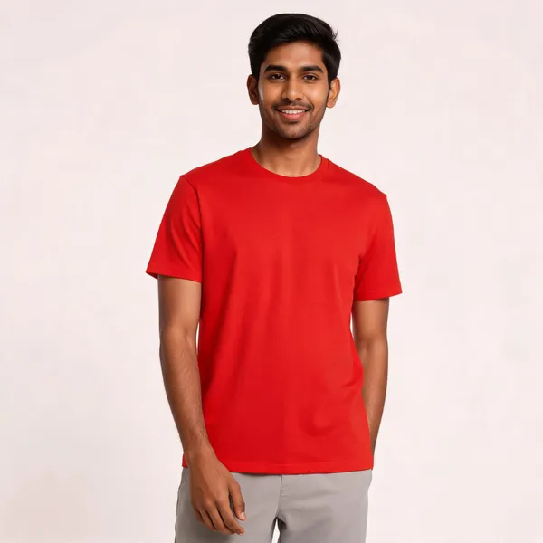 Red_Pure_Cotton_Regular_Fit_Crew_Neck_T-Shirt_For_Men