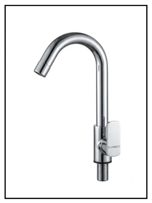 PLUMBEES_Heavy_Square_Kitchen_&_Basin_Swan_Cock_|_CHROME_FINISH_|_