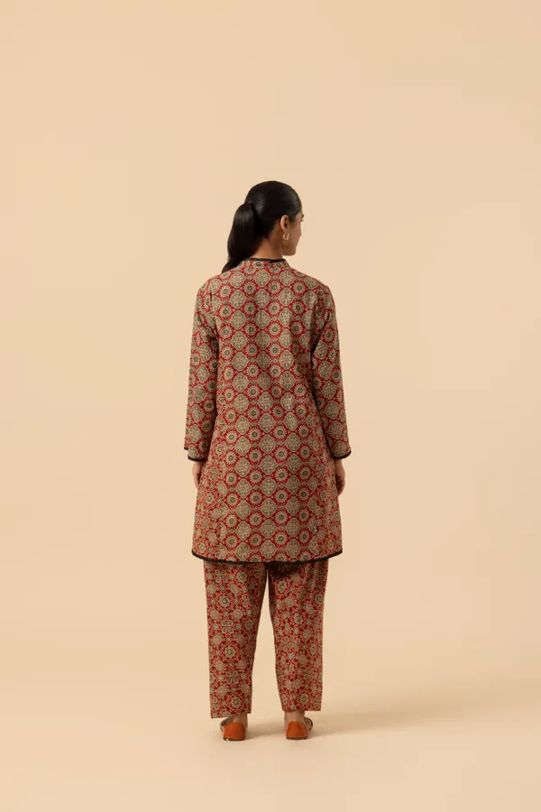 Rustic_Latticework_Ajrakh_Printed_Farshi_Coord_Set