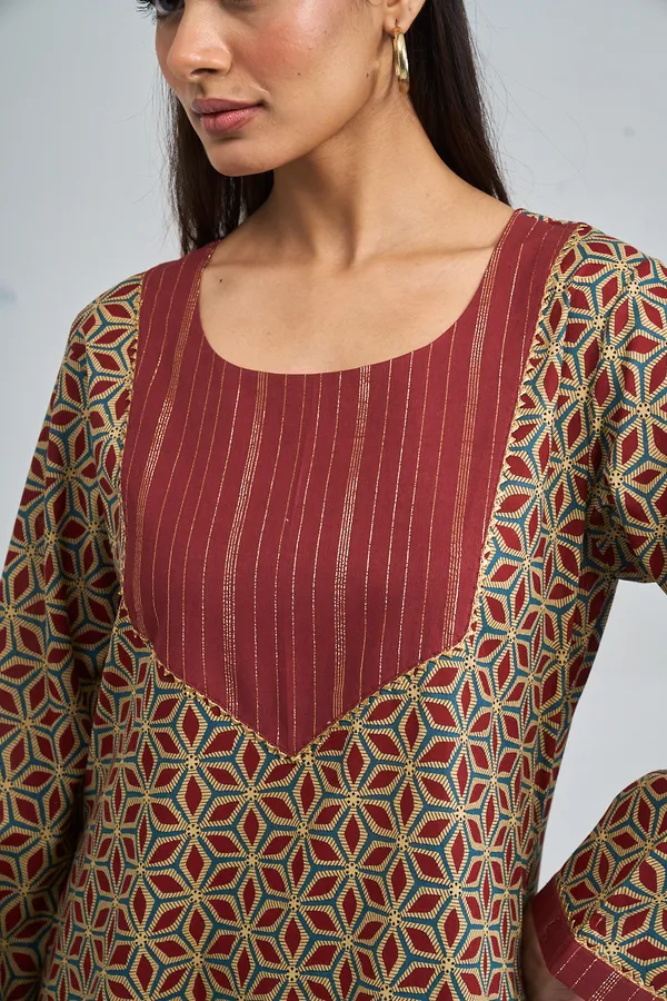 MAROON_STAR_AJRAK_CO-ORD_SET