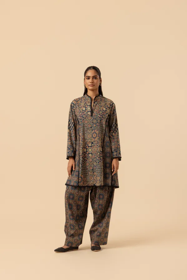 Dusk_Harmony_Ajrakh_Printed_Farshi_Coord_Set