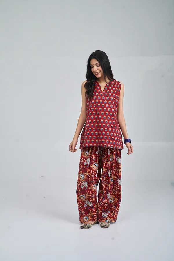 RED_AZURE_GARDEN_FARSHI_CO-ORD_SET