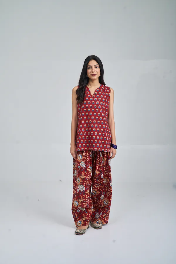 RED_AZURE_GARDEN_FARSHI_CO-ORD_SET