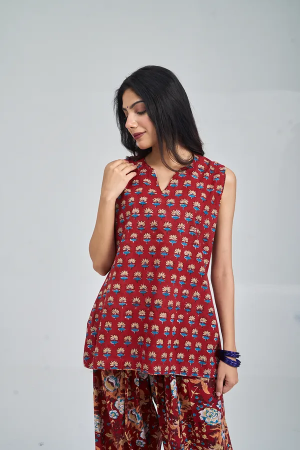 RED_AZURE_GARDEN_FARSHI_CO-ORD_SET