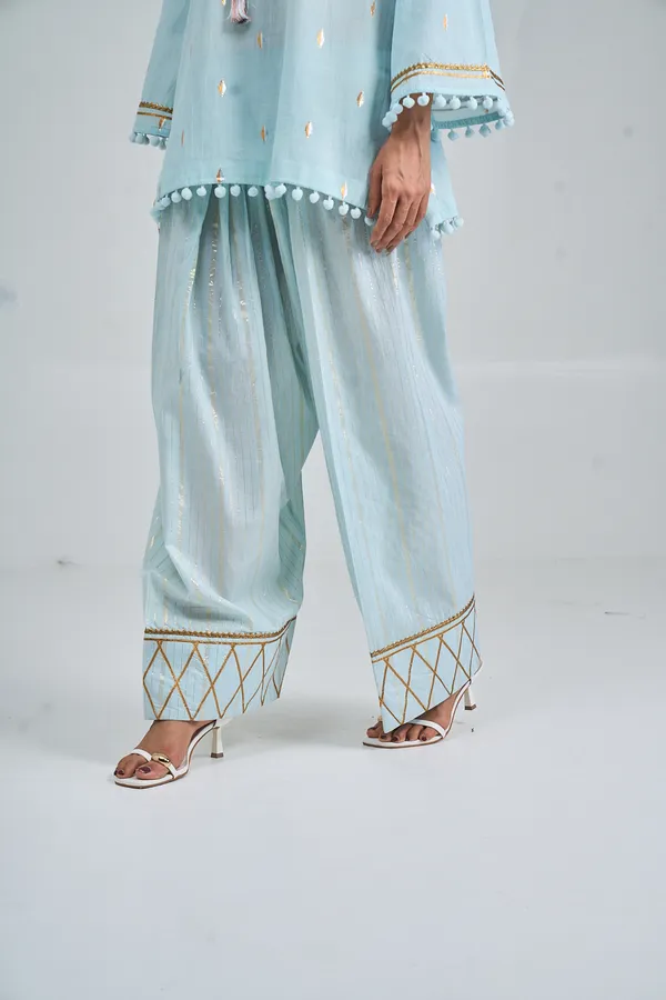 ICE_BLUE_AQUA_BLOOM_FARSHI_CO-ORD_SET