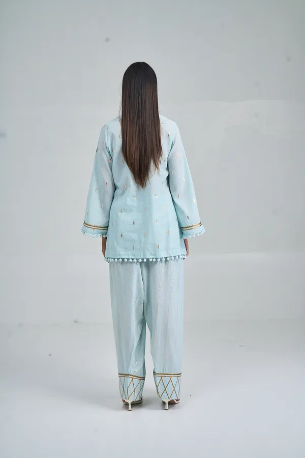 ICE_BLUE_AQUA_BLOOM_FARSHI_CO-ORD_SET