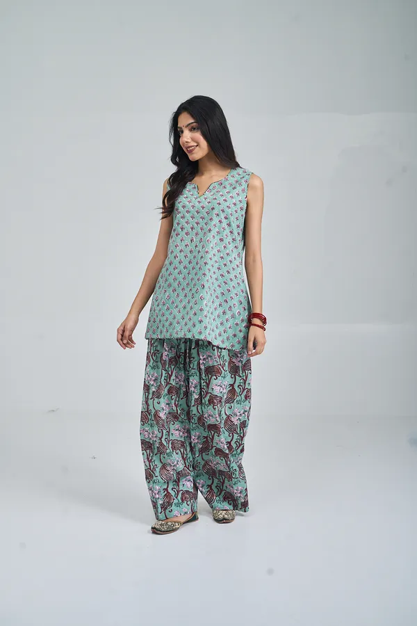 SEA_GREEN_AZURE_GARDEN_FARSHI_CO-ORD_SET