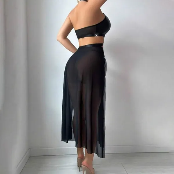 Black_Sheer_Cut-Out_Skirt_Set_For_Women