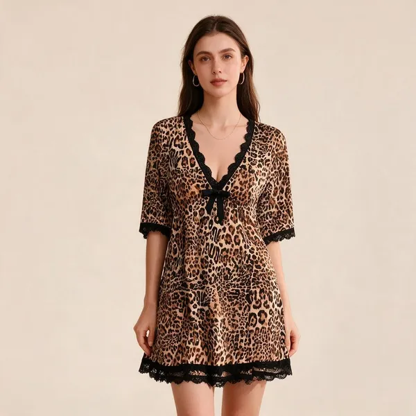 Printed_Malai_Flared_V-Neck_Mini_Dress_For_Women