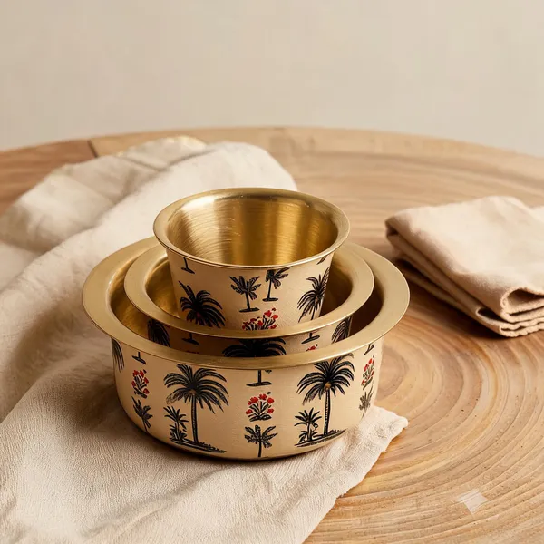 Coffee_Tea_Dabara_Set_Made_With_Pure_Brass_And_Meena_Work_Coconut_Tree