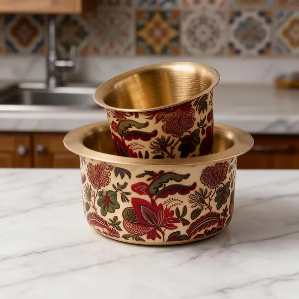 Coffee_Tea_Dabara_Set_Made_With_Pure_Brass_And_Meena_Work_Of_Flower