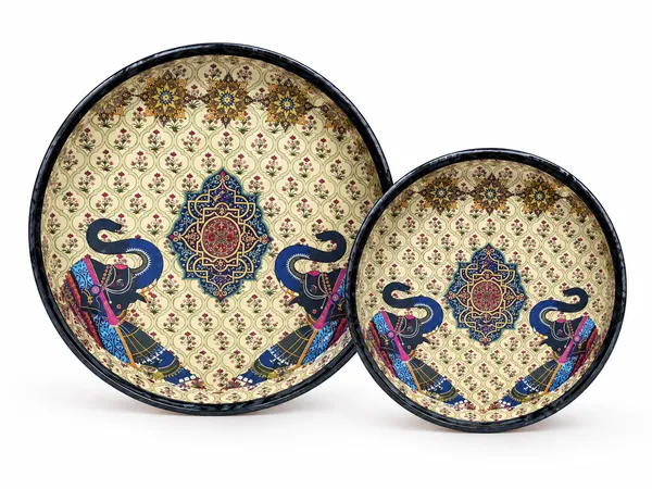 Wooden_Serving_White_Tray_with_Elephant_-_Set_of_2