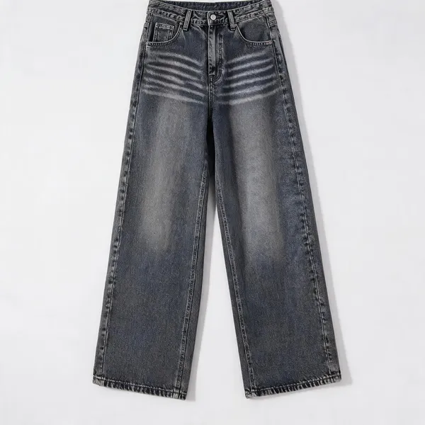 Grey_Denim_High_Rise_Wide_Leg_Washed_Jeans_For_Women