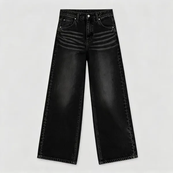 Black_Denim_High_Rise_Wide_Leg_Jeans_For_Women