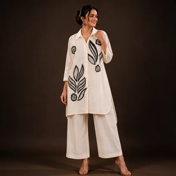 Cream_Cotton_Embroidered_Kurta_Palazzo_Co-ord_Set_For_Women