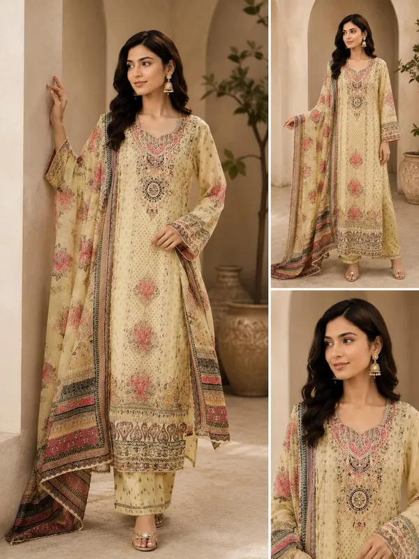 Beige_Poly_Chiffon_Printed_Ethnic_Kurta_3_Piece_Suit_For_Women