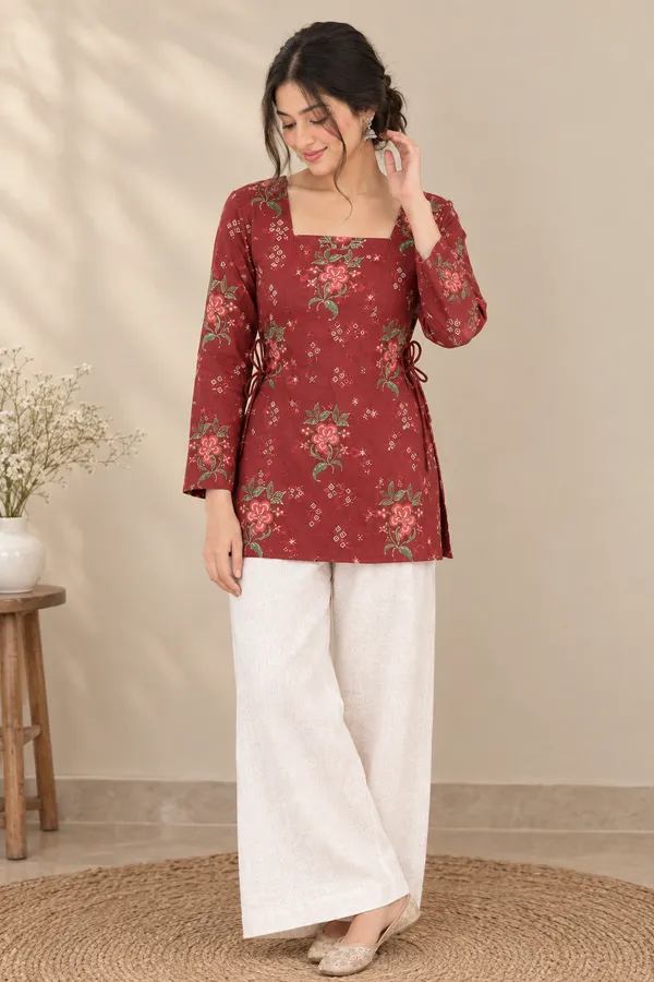 Red_Printed_Short_Kurti