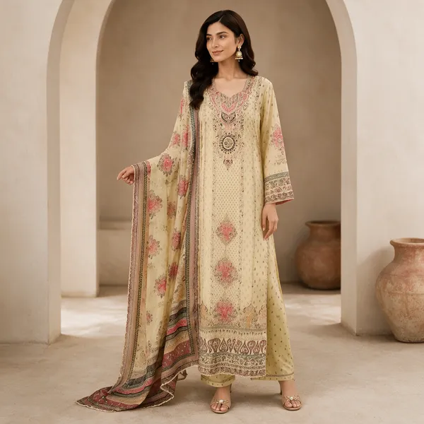 Beige_Poly_Chiffon_Printed_Ethnic_Kurta_3_Piece_Suit_For_Women