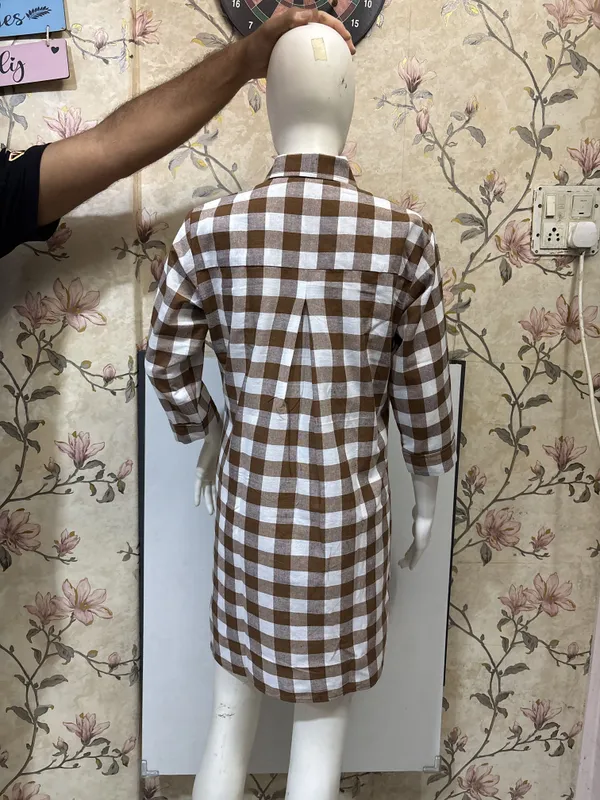 Brown_Checkered_Relaxed_Fit_Shirt_Dress