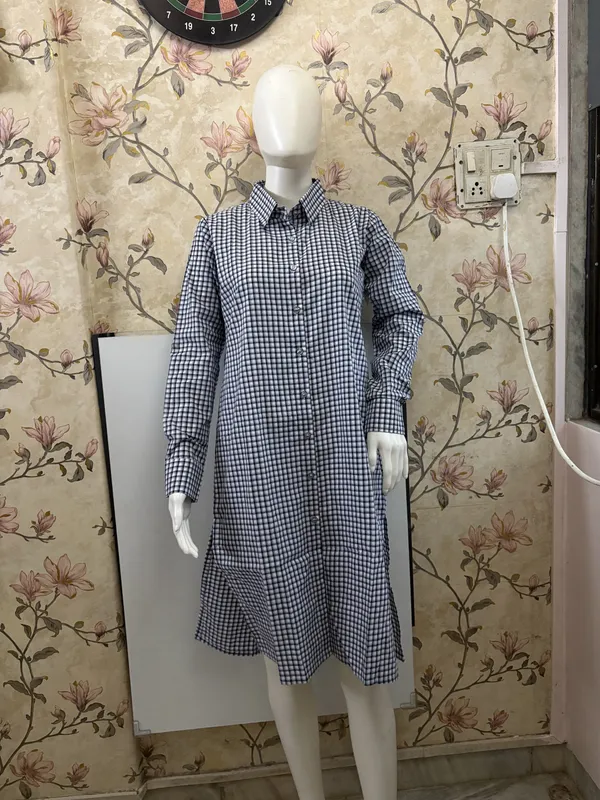 Black_And_White_Gingham_Shirt_Dress