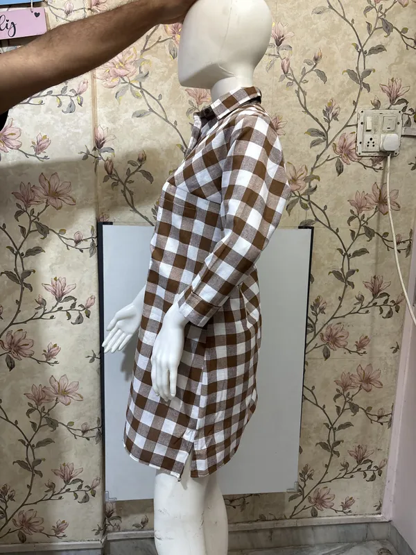 Brown_Checkered_Relaxed_Fit_Shirt_Dress