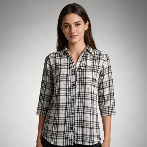 Black_And_White_Cotton_Relaxed_Fit_Plaid_Check_Shirt_For_Women