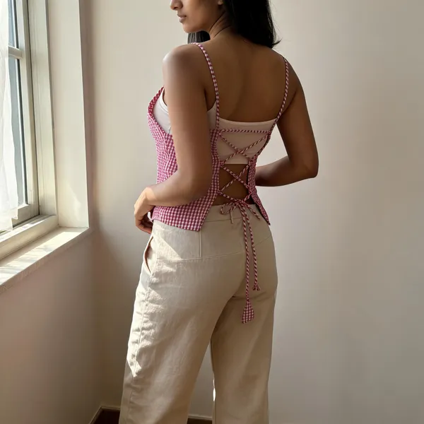 Purple_Cotton_Backless_Criss_Cross_Gingham_Cami_Top_For_Women