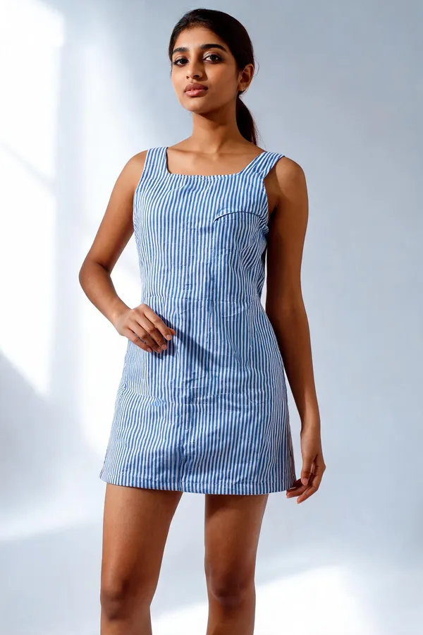 Blue_Cotton_Sleeveless_Pinstripe_Mini_Dress_For_Women