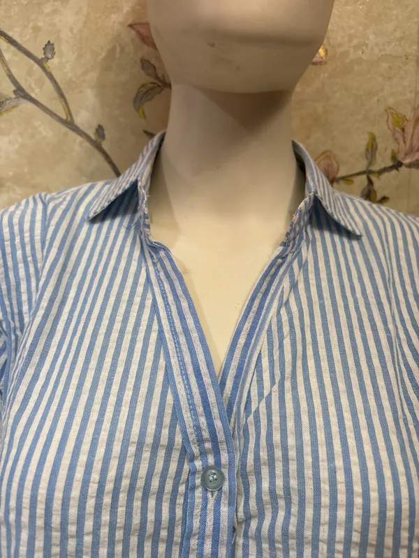 Blue_Striped_3/4_Sleeve_Shirt