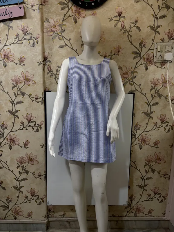 Blue_Striped_Sleeveless_Mini_Dress